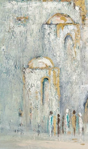 Abstract Kotel in pearl Green