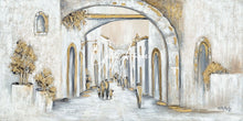 Load image into Gallery viewer, Jerusalem Old City Street Elegant Grey White and Gold
